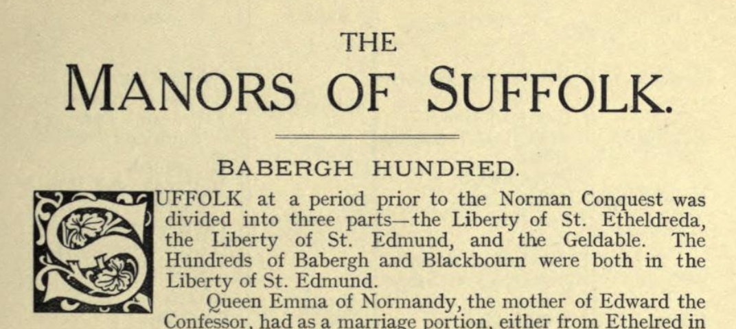 Manors of Suffolk